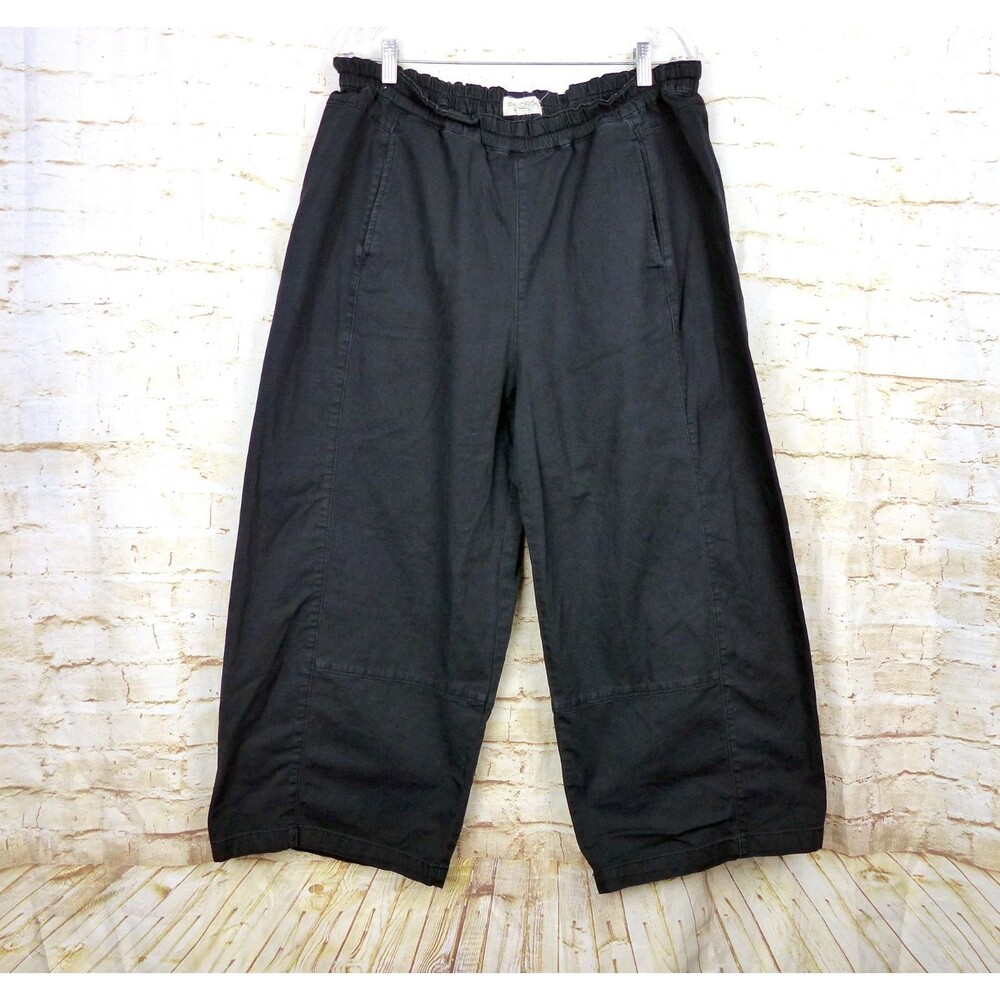 Pilcro Anthropologie Izzie Relaxed Pull On Pants Barrel Women 1X Black Lagenlook